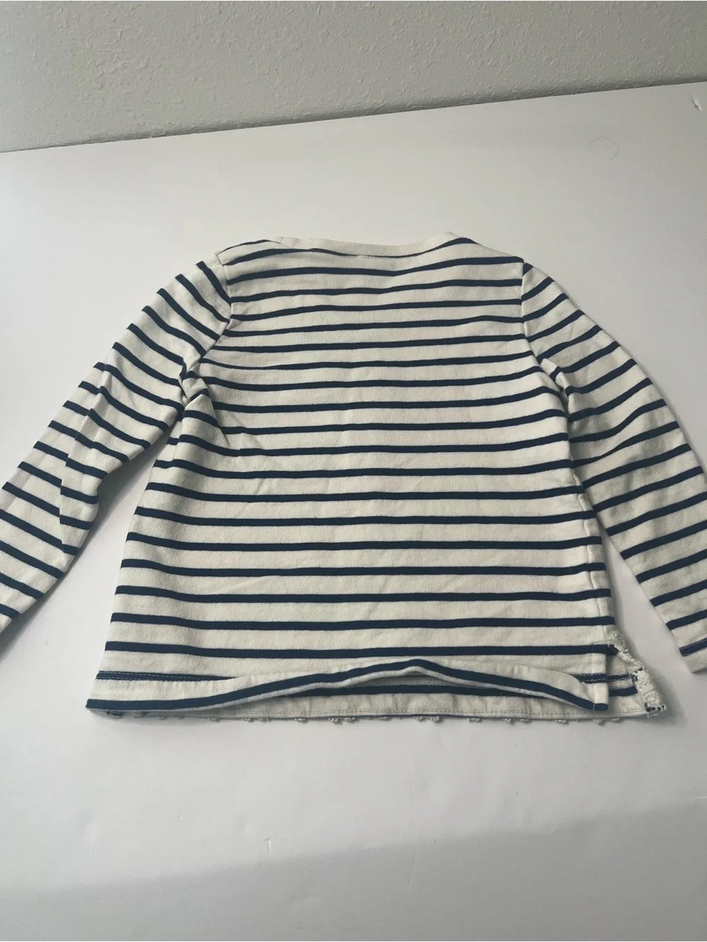Girls 3T Carter's Navy & Cream Striped Long-Sleeve Top with Lace Trim